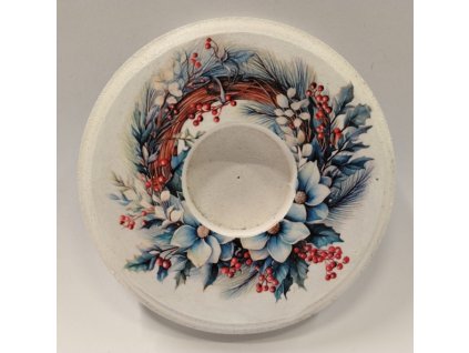 Svícen na čajovou svíčku -10 cm - zdobený - vánoční2