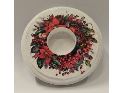 Svícen na čajovou svíčku -10 cm - zdobený - vánoční3