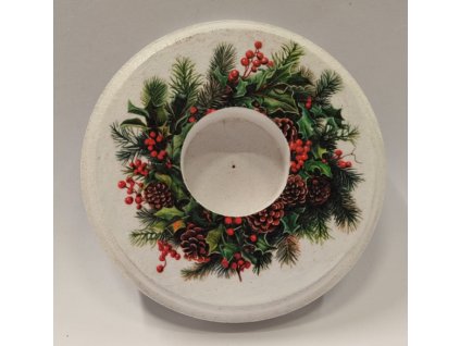 Svícen na čajovou svíčku -10 cm - zdobený - vánoční4