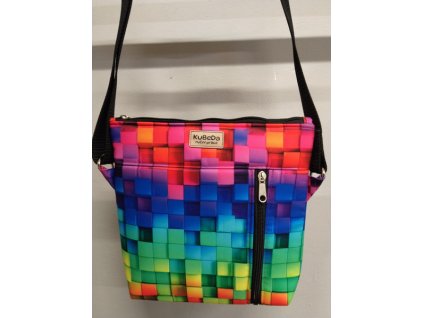 Crossbody kabelka 22x22 cm - kočárkovina - Kostky