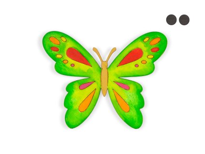 Magnetka dřevěný motýlek, nevybarvený, 70x89mm