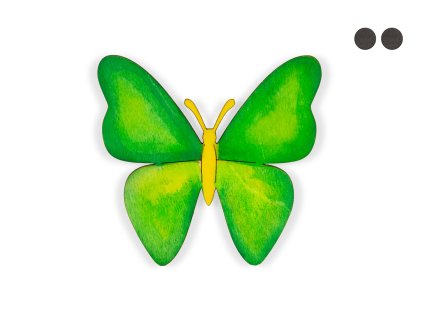 Magnetka dřevěný motýlek, nevybarvený, 70x74mm