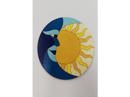 DoDo Dřevěná dekorační magnetka den a noc