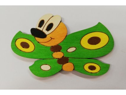 DoDo Dřevěná dekorační magnetka motýl zelený