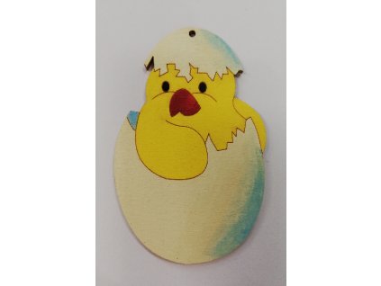 DoDo Dřevěná dekorační magnetka kuřátko ve vajíčku
