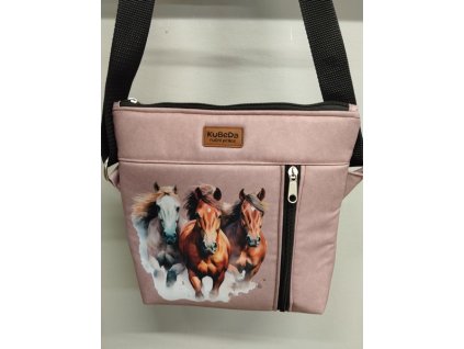 Crossbody kabelka 22x22 cm - kočárkovina - Koně