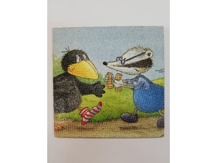 Obrázek na destičce 12 x 12 Vrána a jezevec