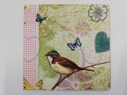 Obrázek na destičce 10 x 10 Sýkorka