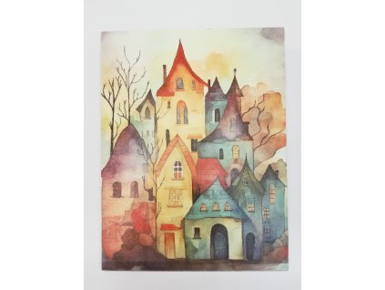 Obrázek na destičce 26 x 20 Městečko 1