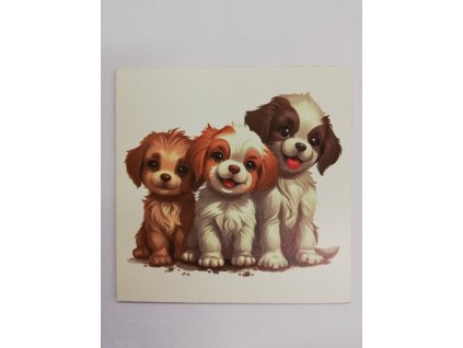 Obrázek na destičce 15 x 15 štěňátka