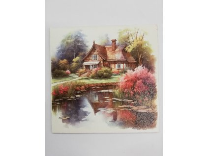 Obrázek na destičce 15 x 15 chata u jezera 3