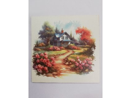 Obrázek na destičce 15 x 15 chata u jezera 7