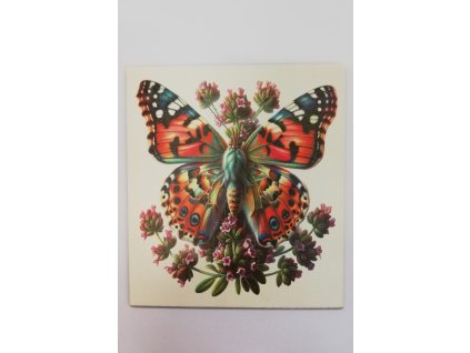 Obrázek na destičce 15 x 15 Motýl na květinách 2