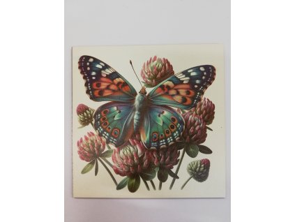 Obrázek na destičce 15 x 15 Motýl na květinách 4