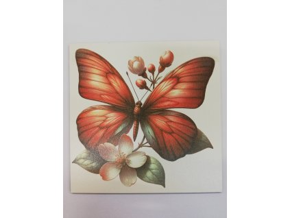 Obrázek na destičce 15 x 15 Motýl na květinách 6