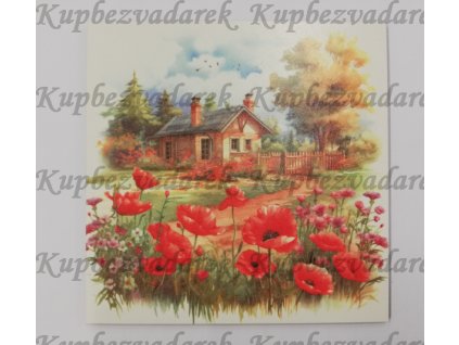 Obrázek na destičce 15 x 15 cm Dům se zahradou