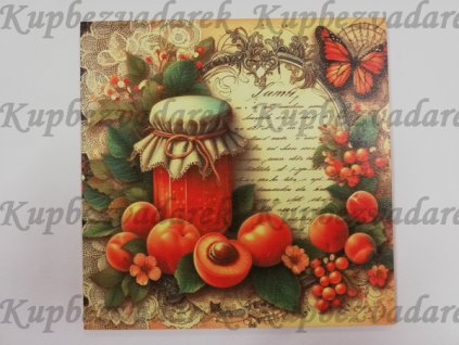 Obrázek na destičce 15 x 15 cm Zavařeniny, ovoce, vintage4