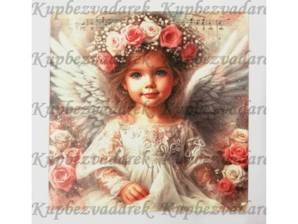 Obrázek na destičce 15 x 15 cm Andělka 1