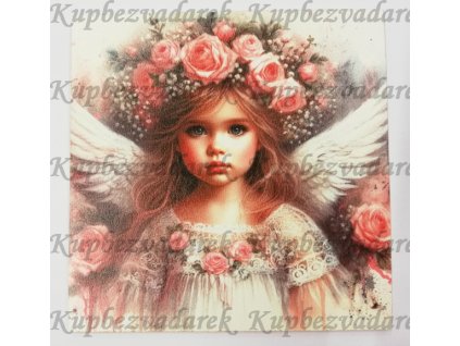 Obrázek na destičce 15 x 15 cm Andělka 2