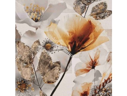 Obraz na desce 30 x 30 cm Hnědé květy