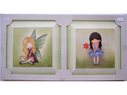 Sada 2x obraz na desce 20 x 20 cm Jolinne Art