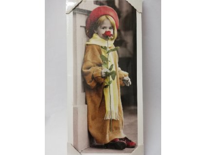 Obraz na desce 47 x 22 cm Holčička s růží
