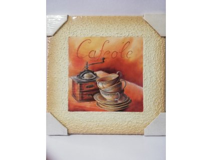 Obraz na desce 27 x 27 cm Cafe ole