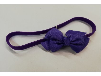 Dětská čelenka s mašlí fialová