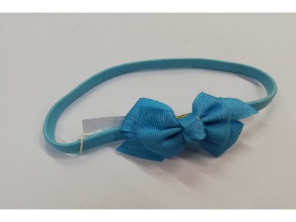Dětská čelenka s mašlí modrá