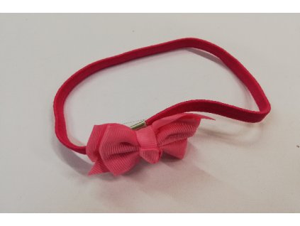 Dětská čelenka s mašlí růžová