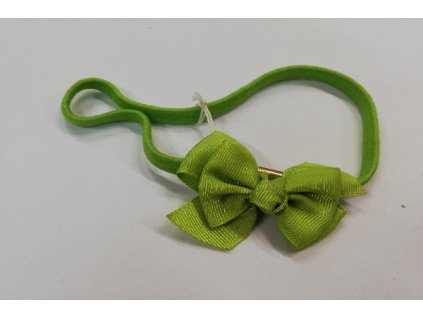 Dětská čelenka s mašlí zelená