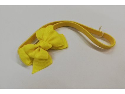 Dětská čelenka s mašlí žlutá