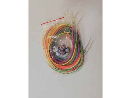 Sada na pletení náramku z bužírky neon