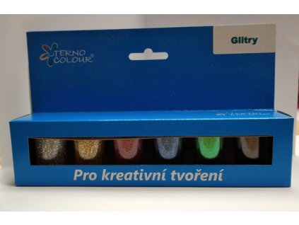 Sada glitry pro tvoření 6ks základních barev