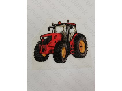 Nažehlovací obrázek na folii Traktor červený 6,5 x 7 cm