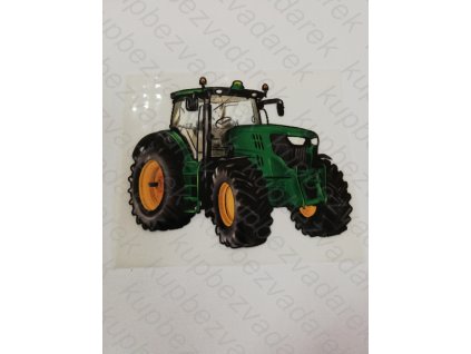 Nažehlovací obrázek na folii Traktor zelený 8,5 x 10,5 cm