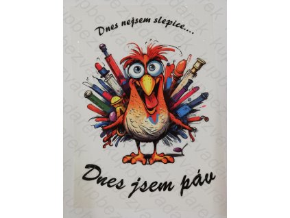 Nažehlovací obrázek na folii Dnes nejsem slepice... 26 x 17,5 cm