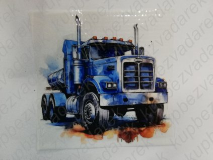 Nažehlovací obrázek na folii Kamion modrý 19,5 x 20 cm