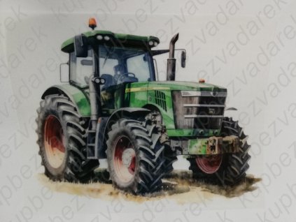 Nažehlovací obrázek na folii Traktor zelený 16,5 x 21 cm