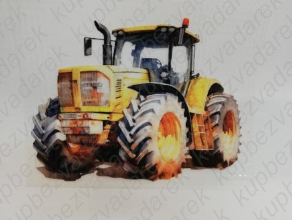 Nažehlovací obrázek na folii Traktor žlutý 15,5 x 20 cm