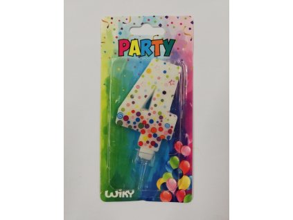Party svíčka puntíky číslo 4
