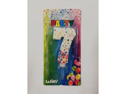 Party svíčka puntíky číslo 7