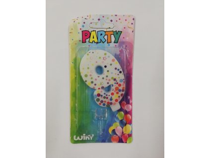 Party svíčka puntíky číslo 9