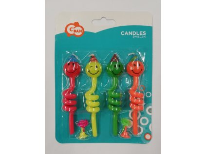 Dortové narozeninové svíčky Veselá spirála 4 ks