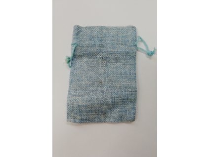 sáček jutový světle modrý 9x7 cm