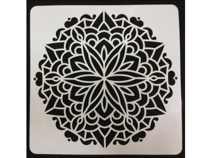 Šablona plastová pro kreativní tvoření - 15 x 15 - mandala č.25