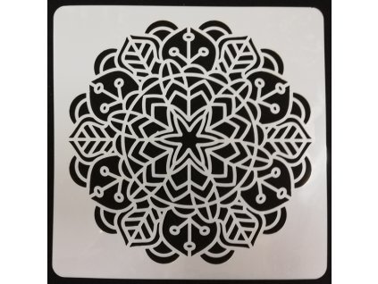 Šablona plastová pro kreativní tvoření - 15 x 15 - mandala č.31