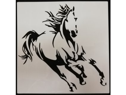 Šablona plastová pro kreativní tvoření - 15 x 15 - Kůň č.2