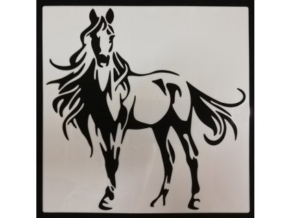 Šablona plastová pro kreativní tvoření - 15 x 15 - Kůň č.4
