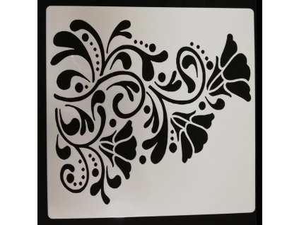 Šablona plastová pro kreativní tvoření - 15 x 15 - Květiny č.4